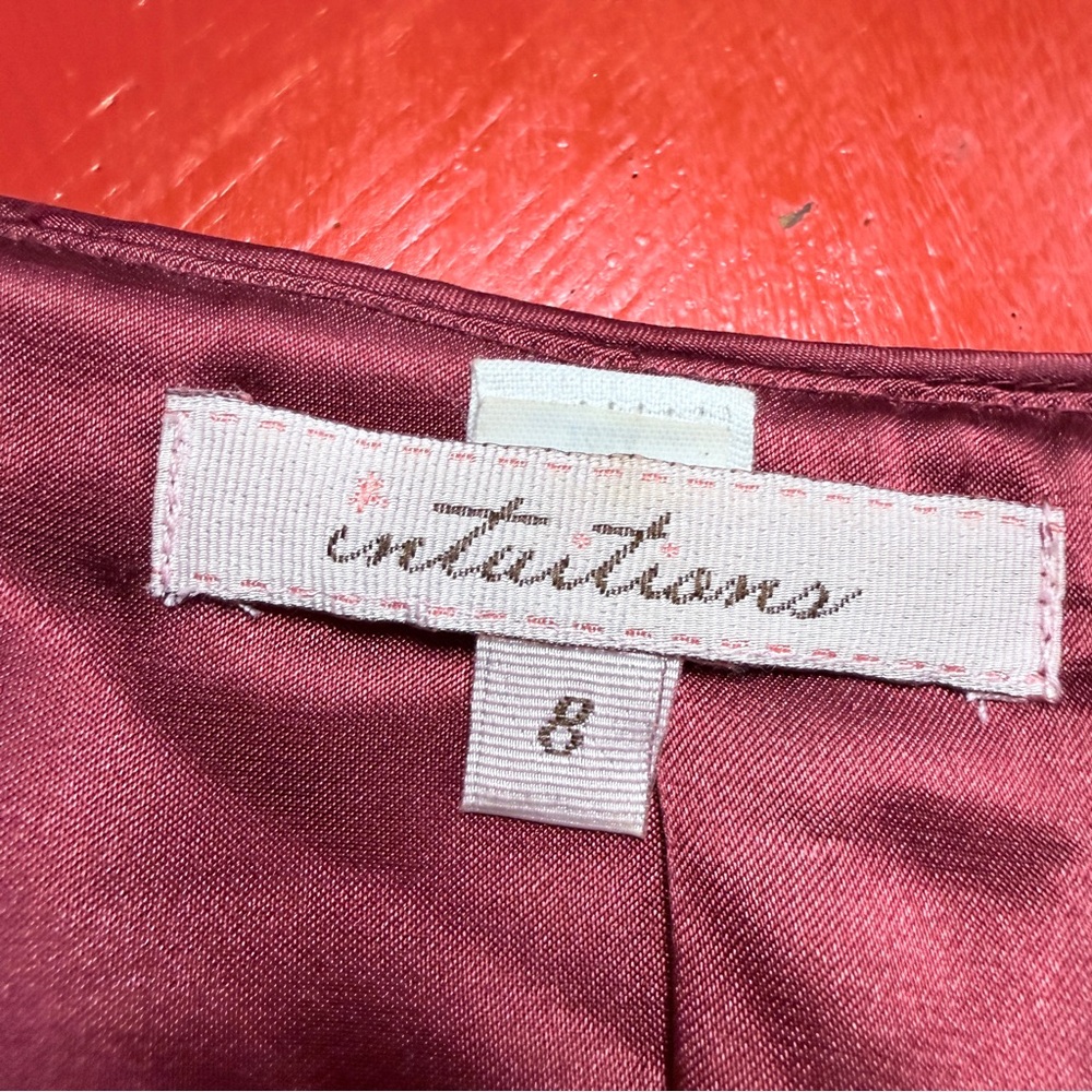INTUITIONS WINE VELVET JACKET AND BROWN FLORAL TANK CAMISOLE TOP side zipper - Picture 6 of 8